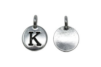 K Alphabet Charm - Silver Plated