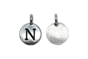 N Alphabet Charm - Silver Plated