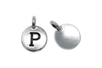 P Alphabet Charm - Silver Plated