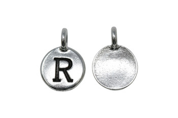 R Alphabet Charm - Silver Plated