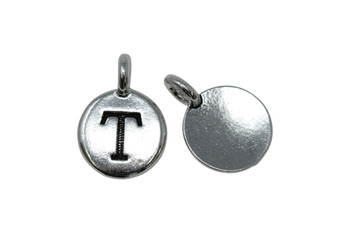 T Alphabet Charm - Silver Plated