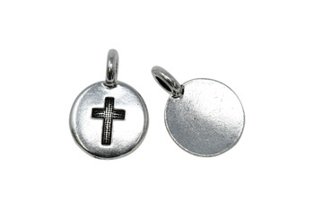 Cross Charm - Silver Plated