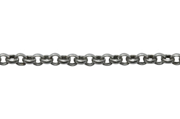 Antique Silver 2mm Rolo Chain - Sold By 6 Inches