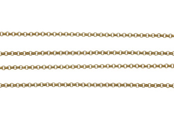 Gold 2mm Rolo Chain - Sold By 6 Inches