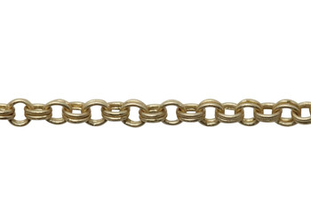 Satin Hamilton Gold 1.8mm Petite Double Rolo Chain - Sold By 6 Inches