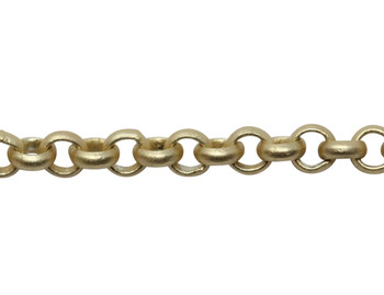 Satin Hamilton Gold 2mm Rolo Chain - Sold By 6 Inches