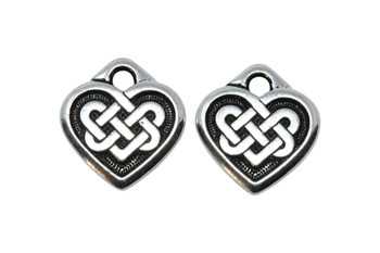 Small Celtic Heart Charm - Silver Plated