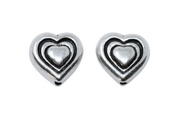 Heart Bead - Silver Plated