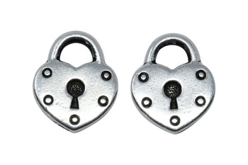 Heart Lock Charm - Silver Plated