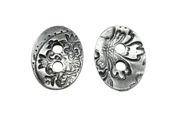 Jardin Two Hole Button - Antique Pewter