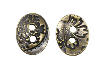 Jardin Two Hole Button - Antique Brass