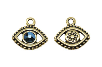 Evil Eye Charm - Swarovski - Gold Plated