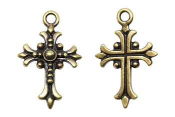 Fleur Cross  - Antique Brass