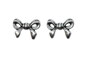 Bow Bead - Silver Plated