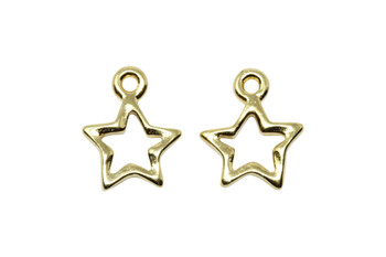 Open Star Charm - Gold Plated