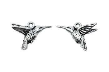 Hummingbird Charm - Silver Plated