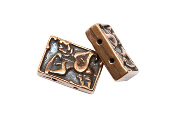 Calla Two Hole Bead - Copper Plated