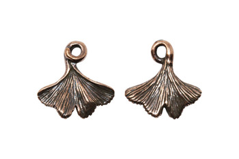 Ginkgo Leaf Charm - Copper Plated