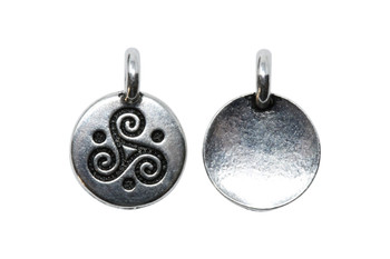 Triple Spiral Charm - Silver Plated