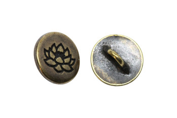 Small Lotus Button - Brass Plated