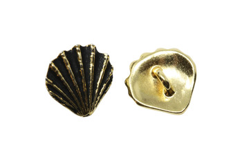 Scallop Shell Button - Gold Plated