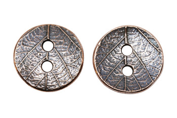 Round Leaf Button - Copper Plated