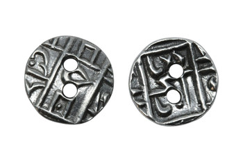 Coin Button - Antique Pewter