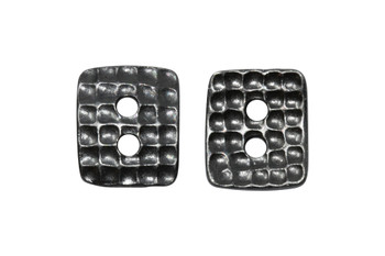 Hammered Rectangle Button - Gunmetal