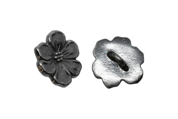 Apple Blossom Button - Gunmetal