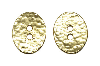 Distressed Oval Button - Gold Plated