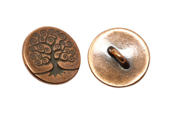 Tree of Life Button - Copper Plated