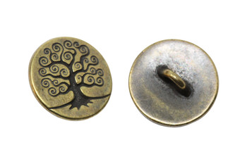 Tree of Life Button - Brass Plated