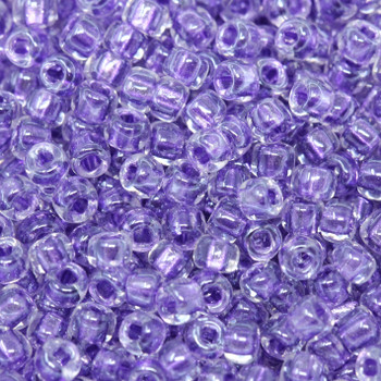 Size 8 Miyuki Seed Beads -- 710 Crystal / Sparkle Purple Lined