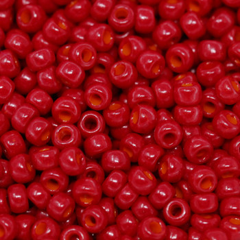 Size 8 Miyuki Seed Beads -- 408C Opaque Dark Red