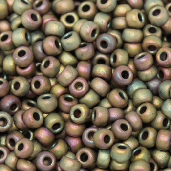 Size 8 Miyuki Seed Beads -- F463K Metallic Khaki Iris Matte