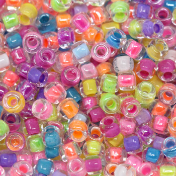 Size 8 Miyuki Seed Beads -- Neon Mix