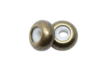 Silicone Rondel Bead - 8x4mm Antique Bronze