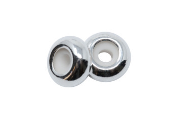 Silver Plated 8x4mm Silicone Rondelle Bead