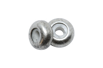 Antique Silver Plated 8x4mm Silicone Rondelle Bead