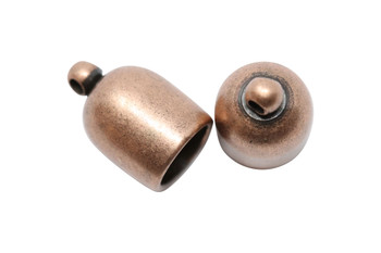 Antique Copper Plated 6mm Bullet End Caps - 1 Pair