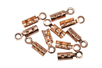 Copper Plated 1mm Crimp Ends - 10 Pieces