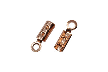 Copper Plated 1mm Crimp Ends - 10 Pieces