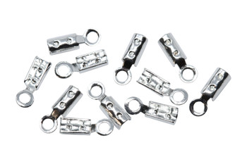 Silver Plated 1mm Crimp Ends - 10 Pieces