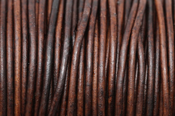 Natural Antique Brown 2mm Leather Cord - Sold by the Foot