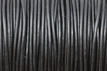 Natural Black 1.5mm Leather Cord - Sold by the Foot