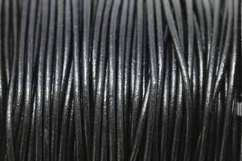 Black 1.5mm Leather Cord - Sold by the Foot