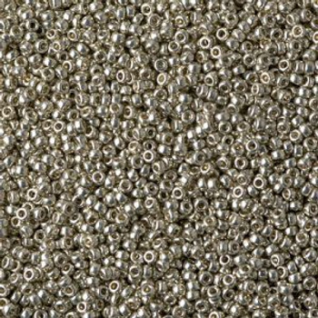 Size 15 Miyuki Seed Beads -- D4221 Duracoat Galvanized Light Smoky Pewter