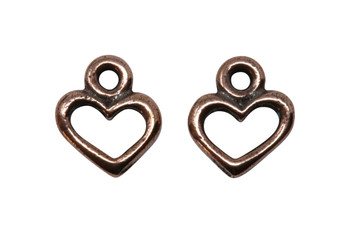 Open Heart Charm - Copper Plated