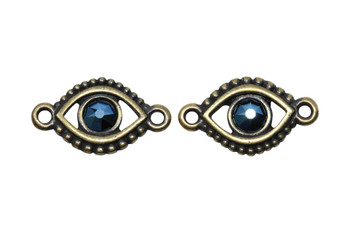 Evil Eye Link - Swarovski - Brass Plated