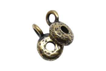 Hammered Spacer Bail - Brass Plated